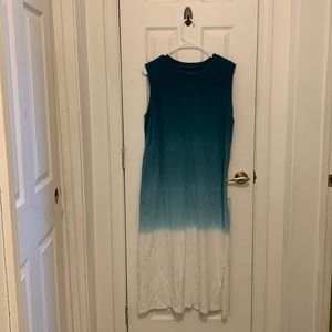 Blue dip dyed midi dress